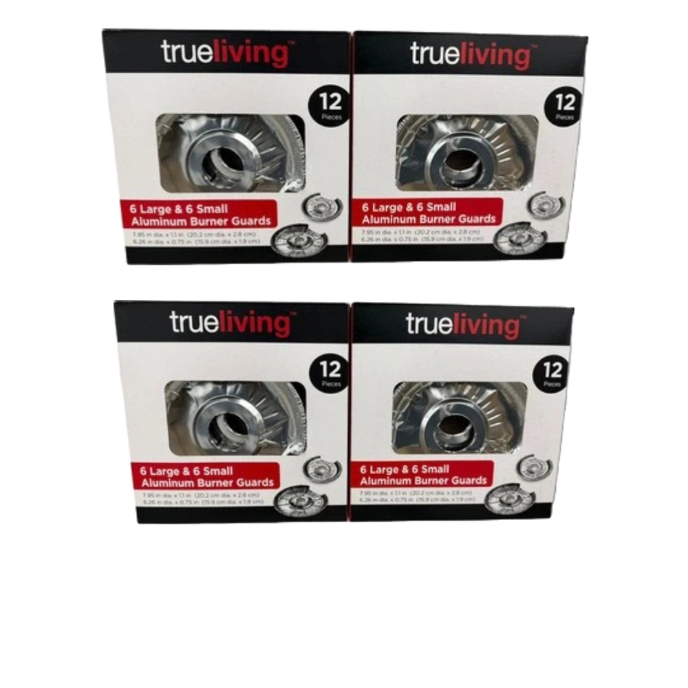 True Living 48 Aluminum Burner Guards Silver Shield Kitchen Cooking Essential